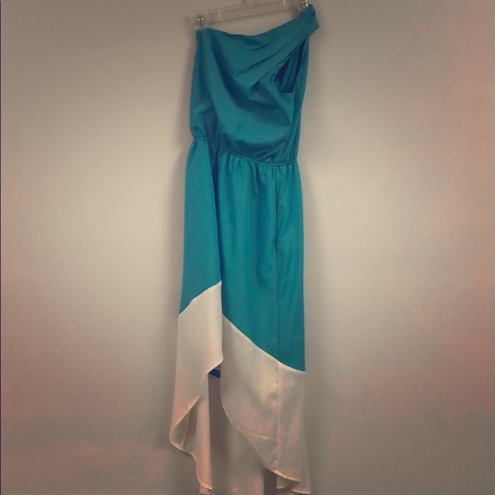 Teal and white dress